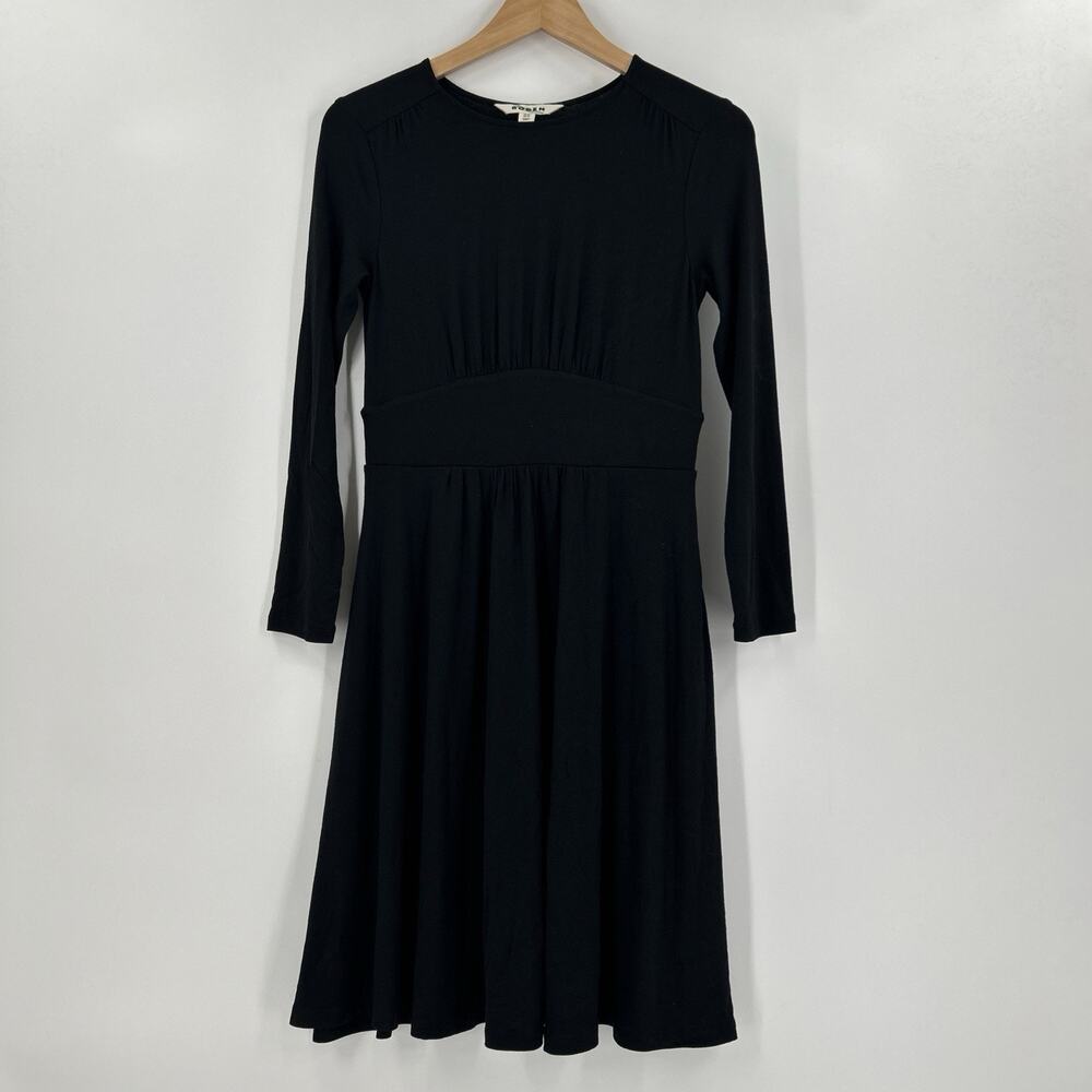 Boden Thea Midi Dress Womens Size 2P Black Jersey Classic Jersey Classic